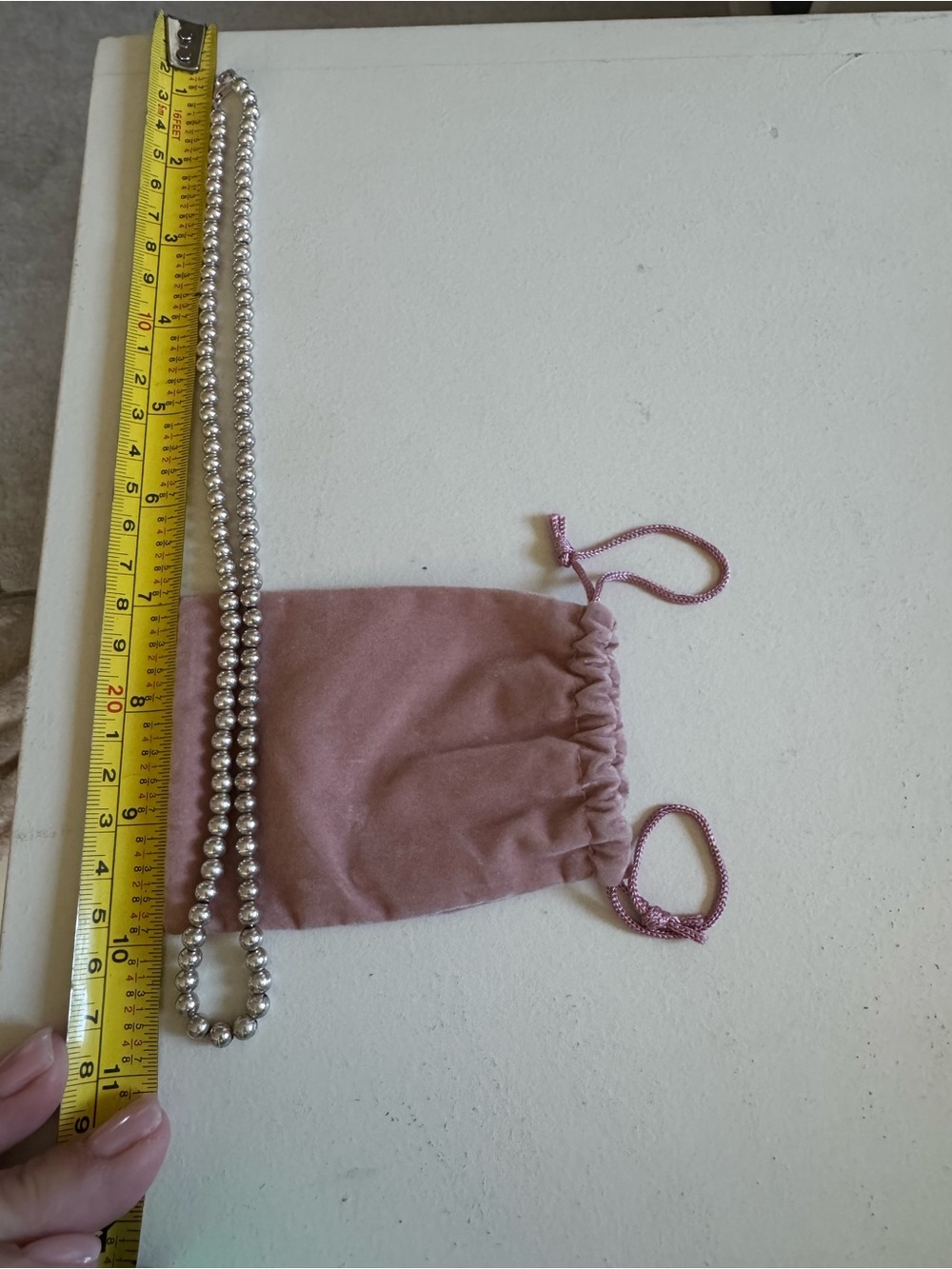Sterling Silver Beaded Necklace - Classic Ball Chain - Picture 6 of 6